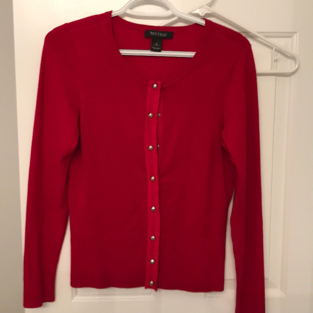 White House Black Market red cardigan sweater